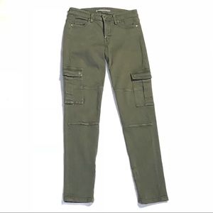 VINCE Skinny Army Green Cargo Jeans Ankle Zip 28